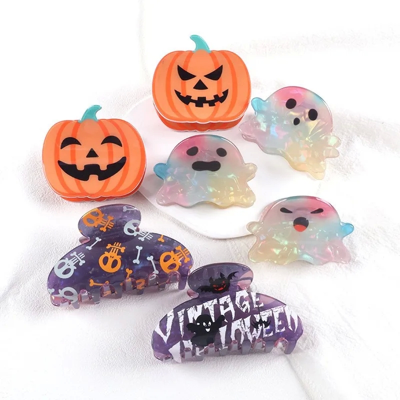 Eco-Friendly Boho Chic Pumpkin Bat Ghost Hair Claws - Affordable Craftsmanship for Halloween