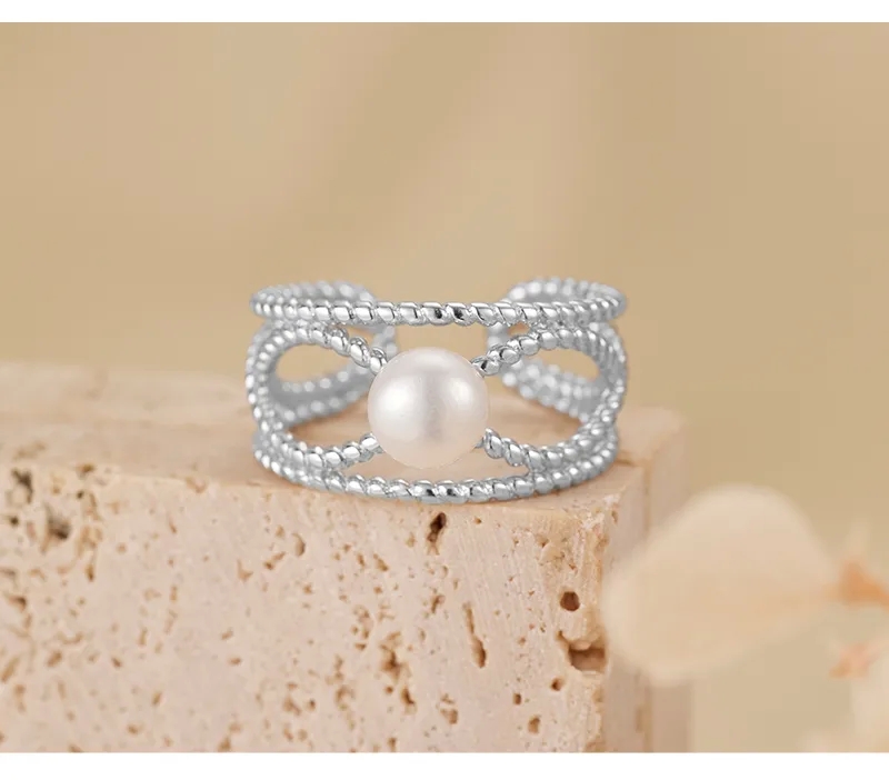 high end jewelry box Romantic Vintage Boho Sparkle Geometric Open Rings in White Gold Plated 925 Sterling Silver with high quality jewelry making supplies Pearls high end jewelry for men