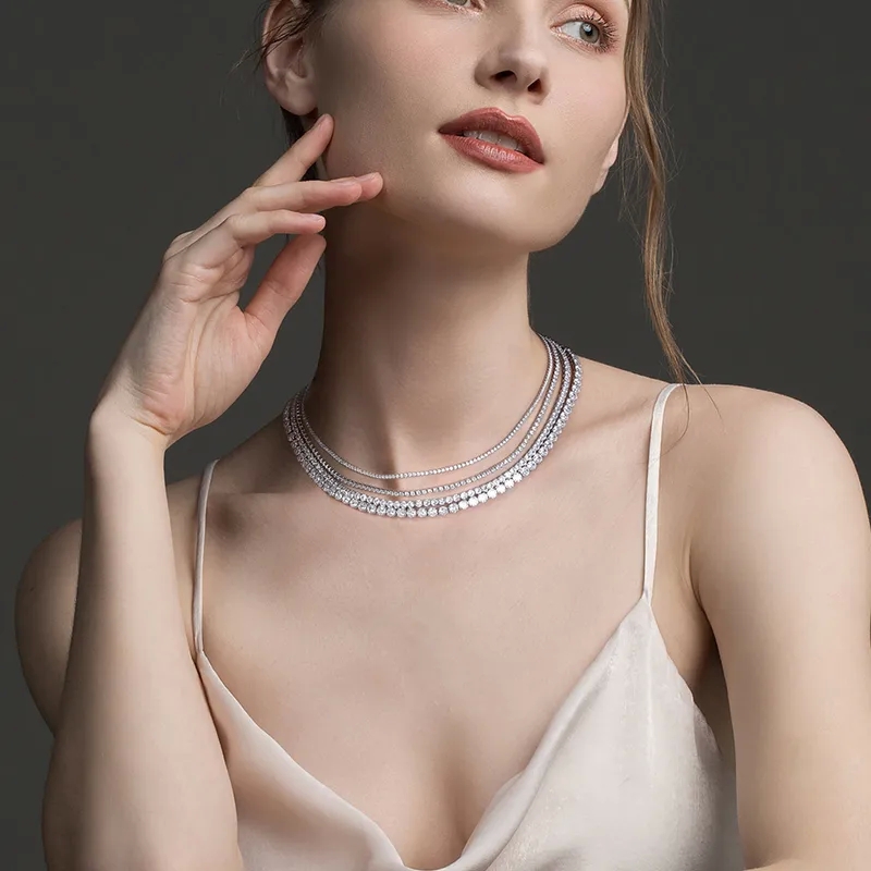 high end jewelry for kids Limited-Time Rhodium high end jewelry stores beverly hills Plated 925 Silver Tennis Necklace with Round CZ for Men & Women - Seasonal Collection how to sell high end jewelry on ebay
