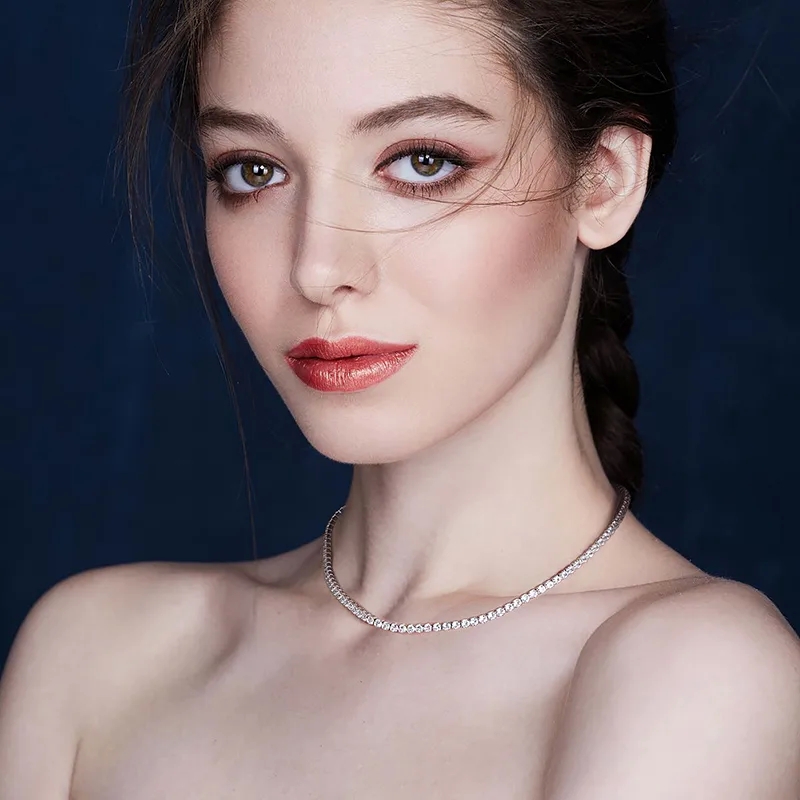 high end jewelry stores in kansas city Limited-Time Rhodium Plated 925 Silver Tennis Necklace with high quality zirconia jewelry Round CZ for Men & Women - Seasonal Collection most high end jewelry