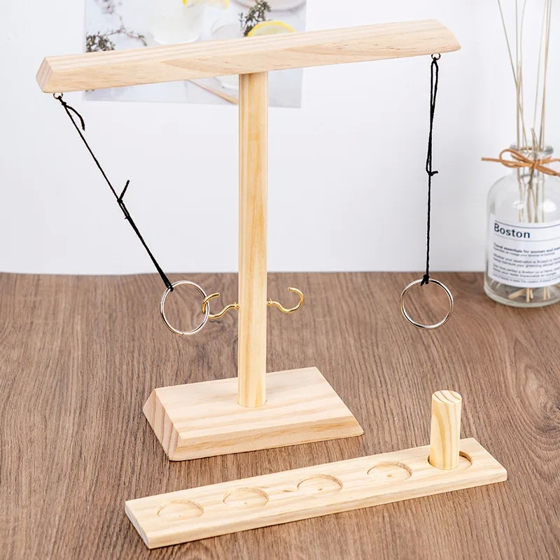 how to explain babies to a 4 year old Hand-Engraved Wooden Hook and Ring Toss Game - Matte Finish Two-Player Table Toy for Fashionable Wine baby kids dress boy Tables baby & kids shop