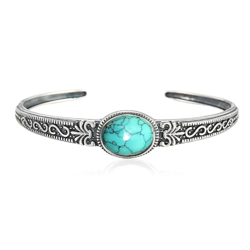 jewelry fashion jewelry store Eco-Friendly High-End Vintage Silver Turquoise Bracelet - Bold & Playful mina fashion jewelry photos Design for Men and Women fashion jewelry florence