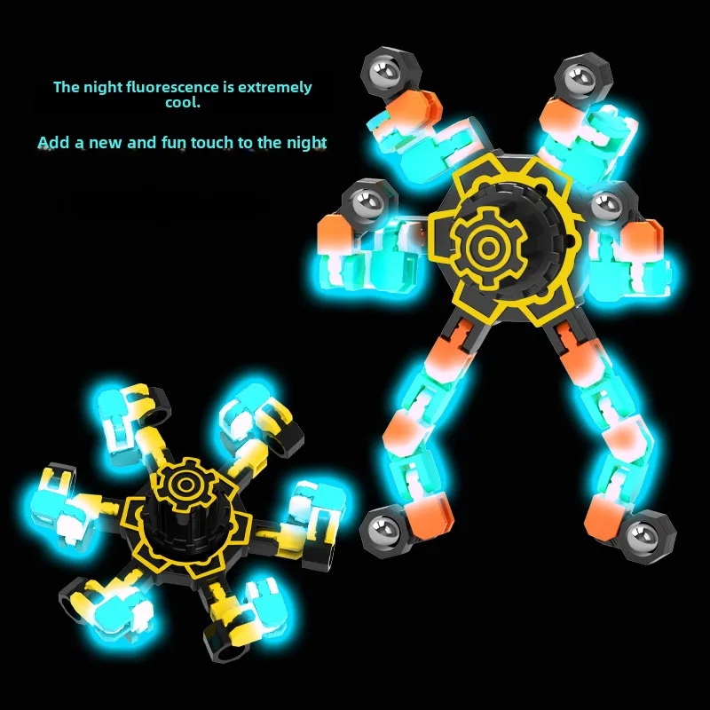 mockingbird baby & kids Customizable Trendsetting Luminous Gyro Puzzle Toy vinolia baby & kids for Kids - Budget-Friendly Transformable Finger Spinner baby boys onesies
