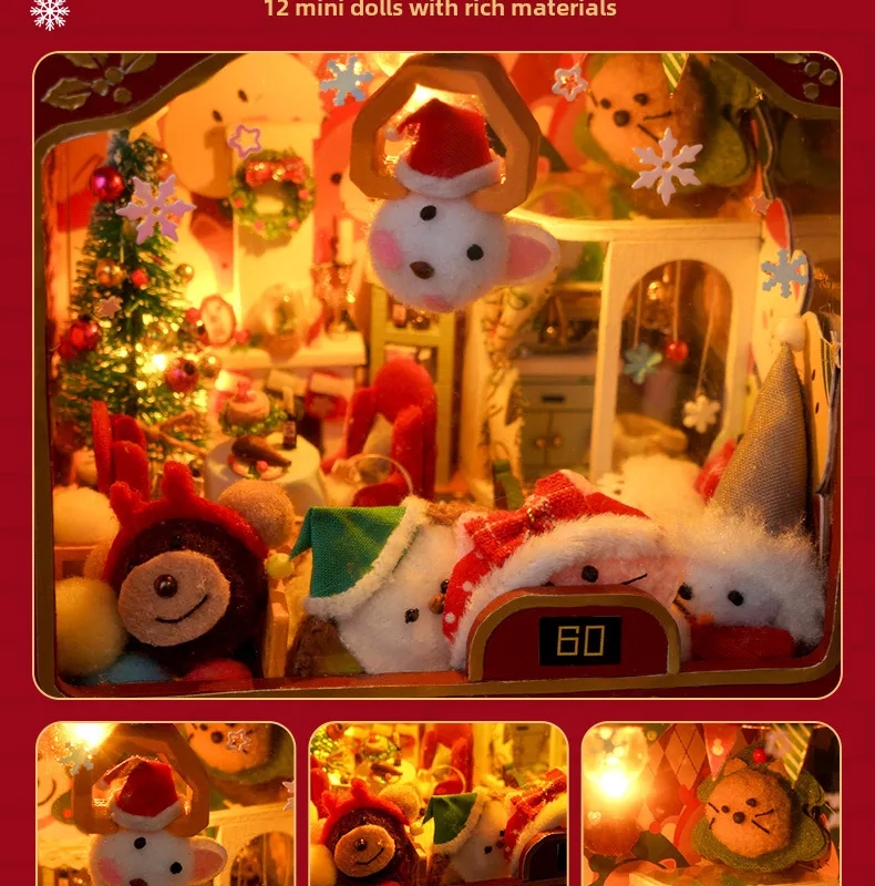 ok baby kids Eco-Friendly Tianyu DIY baby bonus for 3 kids Cottage Music Box - Premium Handmade Christmas Decoration & Gift baby kids poem