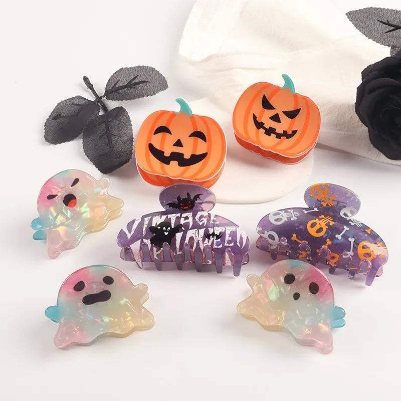 original flower hair accessories Eco-Friendly Boho Chic Pumpkin Bat ar 670-1 hair accessories Ghost Hair Claws - Affordable Craftsmanship for Halloween hair accessories pins
