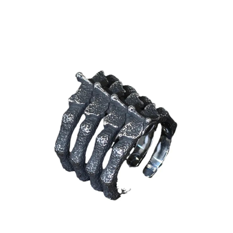 statement fashion jewelry Artisanal Lightweight Men's Titanium Skull Frame Ring - Glamorous Distressed 3 jewelry Stainless Steel Design fashion jewelry design los angeles