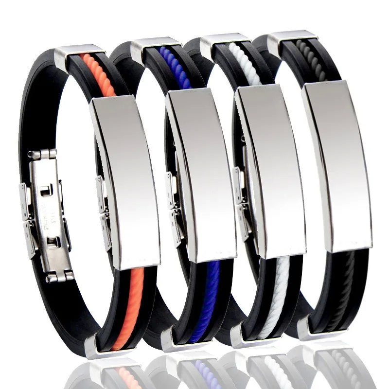 young men's fashion jewelry Affordable DIY Star fashion jewelry new york Bracelet - Lightweight Titanium Steel & Silicone Design for Men costume jewelry 5 letters