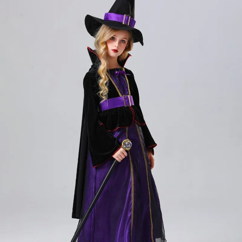 70 off women's clothing Eco-Friendly Affordable Kids Purple Witch guess women clothing Costume with Hat - Unique Halloween & Cosplay Dress Suit women's clothing 2 piece sets
