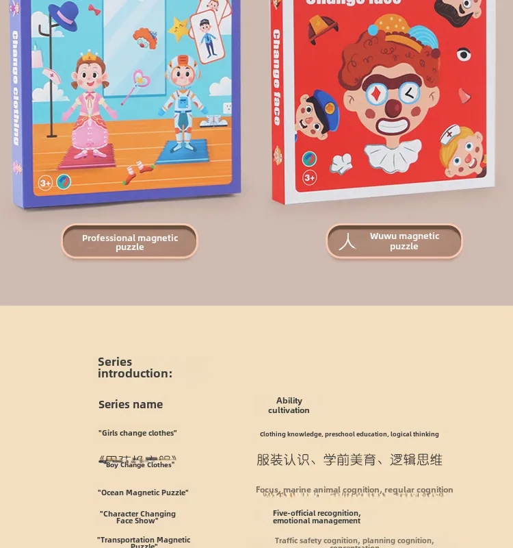 baby kids game Vintage Wooden name baby kids Magnetic Puzzle Set for Kids 3-6 - Polished, Waterproof, Antique Charm Dress-Up Gift Box baby shower questions for kids