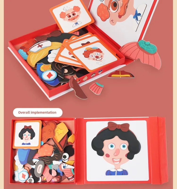 baby kids videos youtube Vintage Wooden Magnetic Puzzle Set for Kids 3-6 - baby kids shows Polished, Waterproof, Antique Charm Dress-Up Gift Box baby boys hair cut