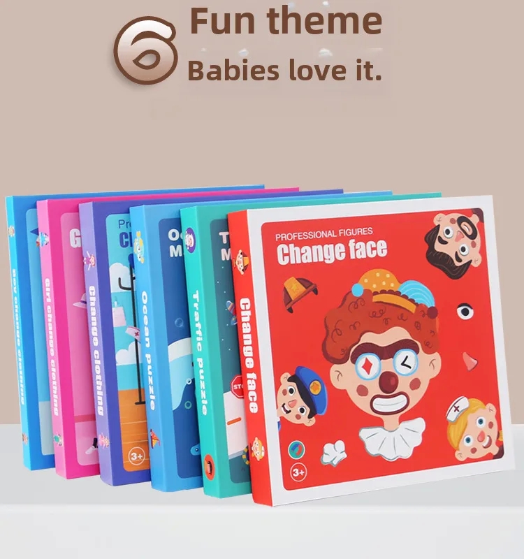 baby toddler kid Vintage Wooden Magnetic Puzzle Set for Kids 3-6 - is a 5 year old an infant Polished, Waterproof, Antique Charm Dress-Up Gift Box 6 baby