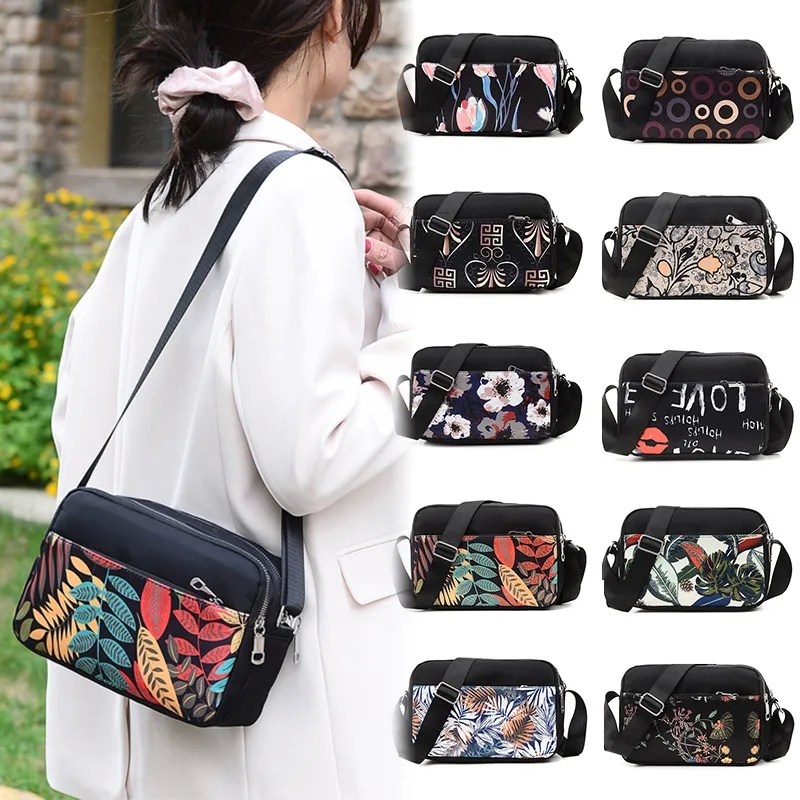 Custom Quick-Access Lightweight Waterproof Women's Oxford Shoulder Messenger Bag with Multi-Compartments