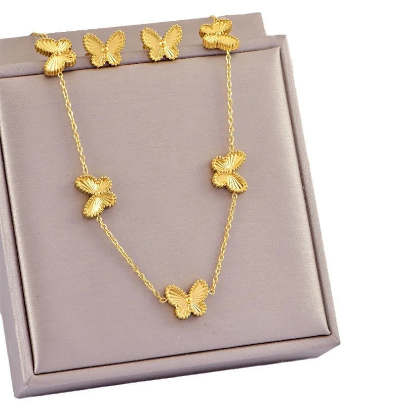 dior fine jewelry Rare Vintage-Inspired Boho fine jewelry knoxville tn Butterfly Clavicle Chain & Earrings Set - High-Fashion Titanium Steel Jewelry fine jewelry gauges