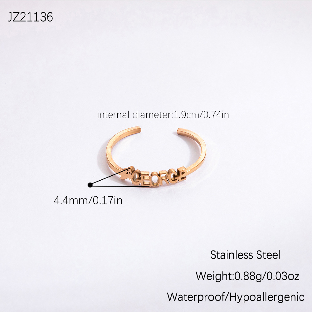 fine jewelry designers near me Vintage Luxury Geometric Letter Rings collections fine jewelry - Modern Classic 304 Stainless Steel Wholesale Jewelry fine jewelry advent calendar