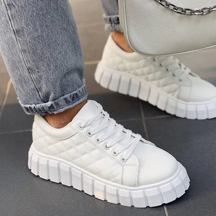 Artisanal Vintage Plus Size Leather Skate Shoes - High-Fashion Casual Autumn Flats