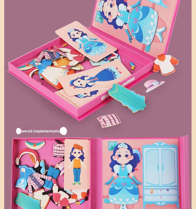 just baby kids Vintage Wooden Magnetic Puzzle Set for Kids baby kids room 3-6 - Polished, Waterproof, Antique Charm Dress-Up Gift Box baby kids dress girl