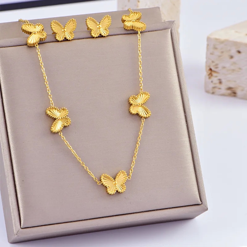 where to sell fine jewelry Rare Vintage-Inspired Boho Butterfly Clavicle Chain & Earrings fine jewelry retailers Set - High-Fashion Titanium Steel Jewelry fine jewelry bracelets
