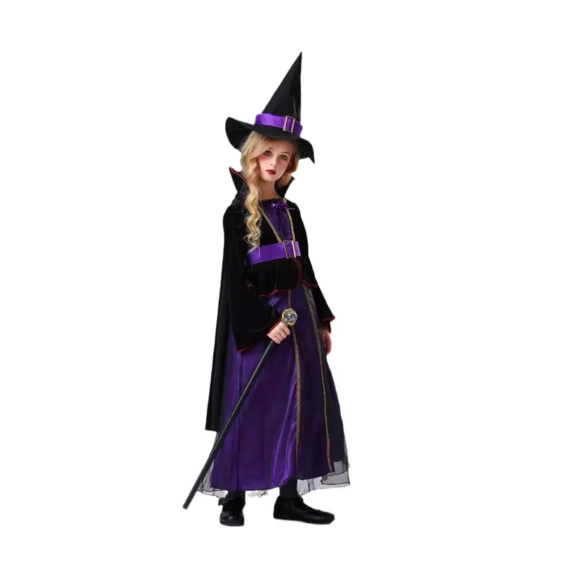 women's clothing 2 day shipping Eco-Friendly Affordable Kids women's clothing upper west side Purple Witch Costume with Hat - Unique Halloween & Cosplay Dress Suit xsmall petite women's clothing