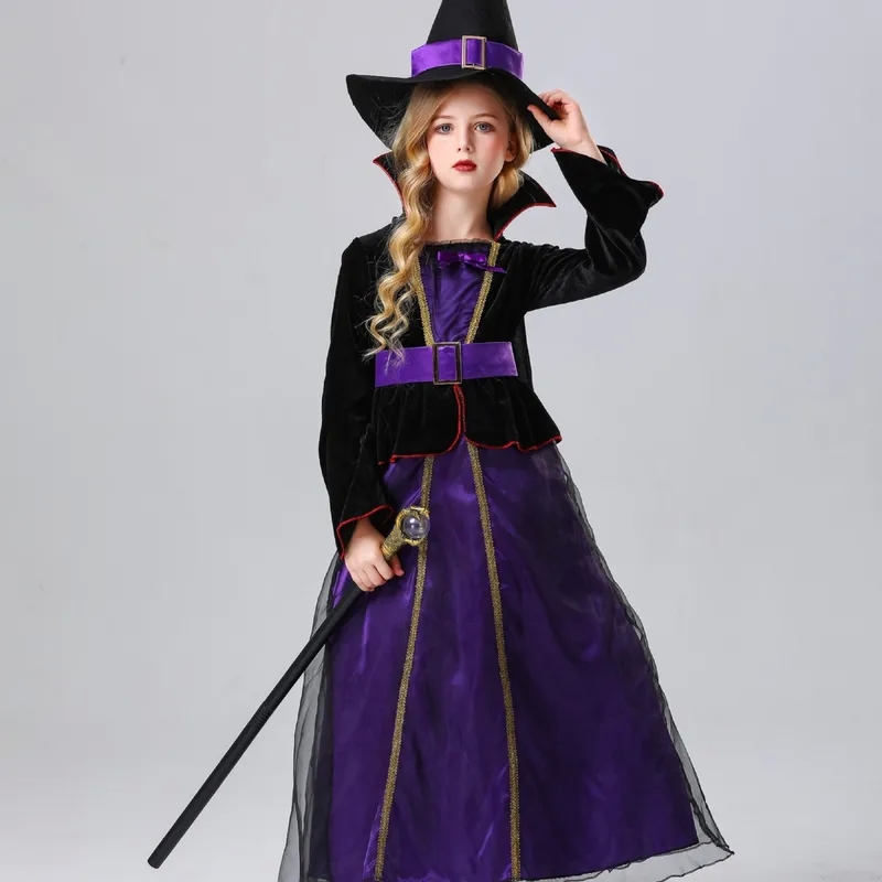 women's clothing 98125 Eco-Friendly Affordable Kids women's 50s clothing style Purple Witch Costume with Hat - Unique Halloween & Cosplay Dress Suit women's clothing 08816