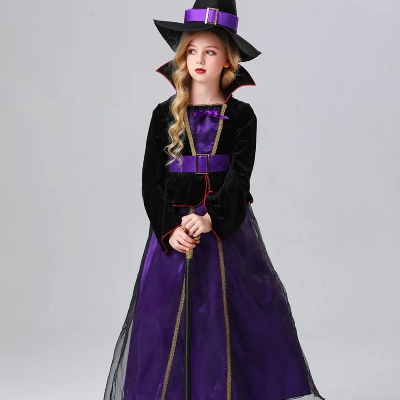 women's clothing everlane Eco-Friendly Affordable Kids Purple Witch Costume with Hat - 4th of july women's clothing Unique Halloween & Cosplay Dress Suit luxury women's clothing