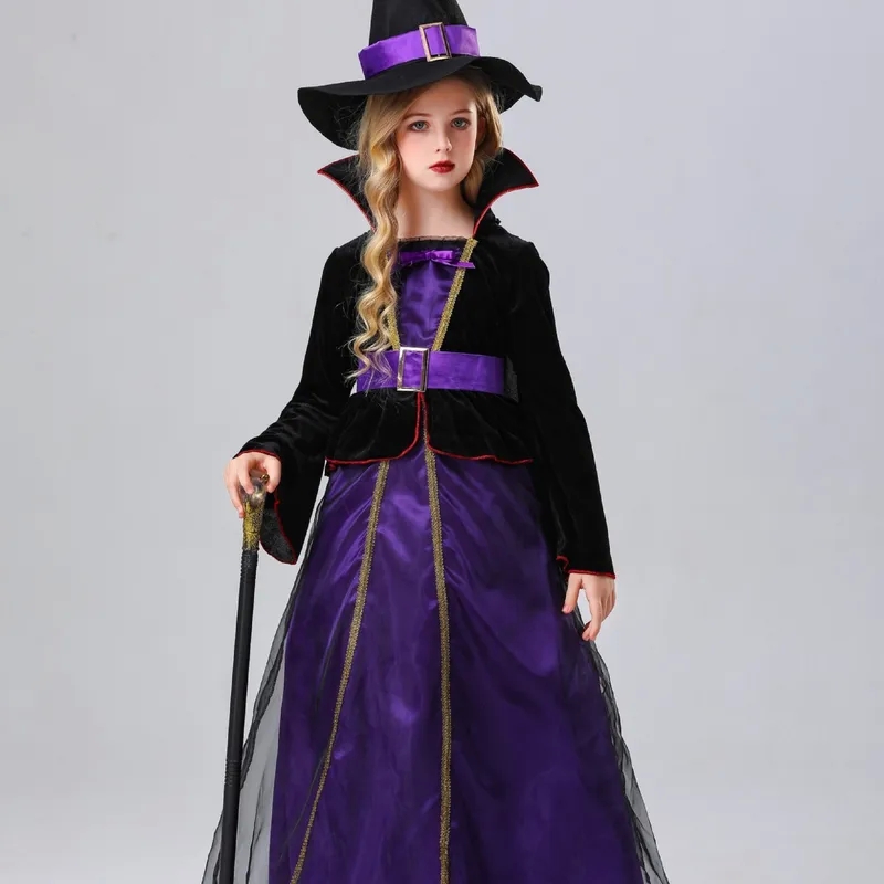 women's clothing in ancient greece Eco-Friendly Affordable Kids Purple Witch Costume with Hat - women's clothing 98125 Unique Halloween & Cosplay Dress Suit online women clothing stores
