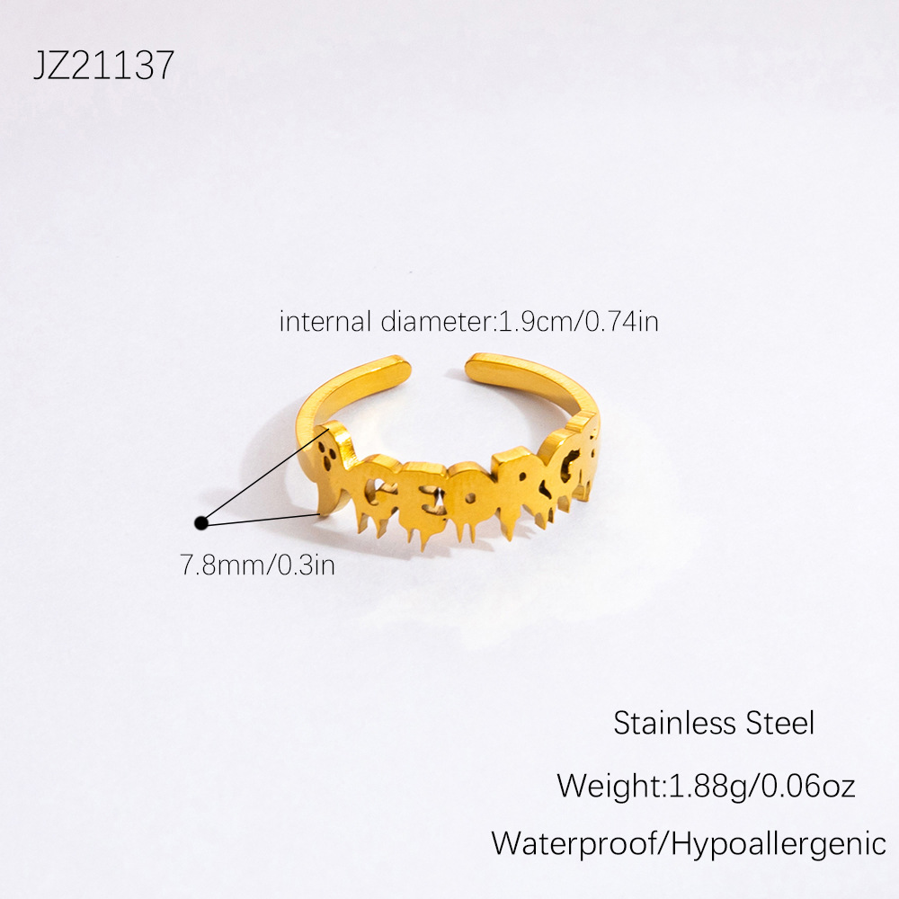 zachary's fine jewelry Vintage Luxury Geometric Letter brilliance fine jewelry rings Rings - Modern Classic 304 Stainless Steel Wholesale Jewelry fine jewelry for women