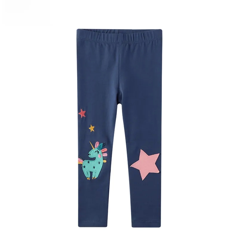 Eco-Friendly Retro Spring Girls' Slim-Fit Cotton Leggings | Affordable & Personalized Fashion for Kids