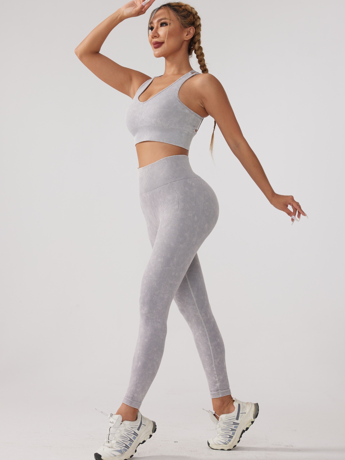 50 year old women's clothing Sustainable Bohemian Upcycled Nylon Spandex U-Neck Vest & Leggings cos women's clothing Set women's clothing belk
