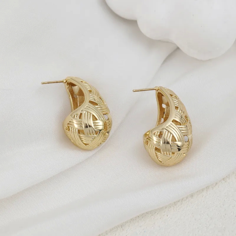 affordable fine jewelry Minimalist Artsy 18k fine jewelry High-Fashion Stainless Steel Hollow Water Droplet Ear Studs - Authentic and Multifunctional zameer kassam fine jewelry