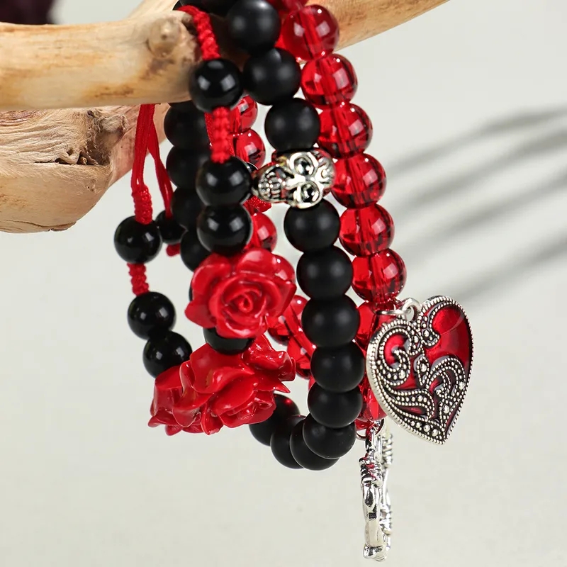 Vintage Bohemian Gothic Skull & Spider Resin Bracelets - High-End Heritage-Inspired Halloween Accessories