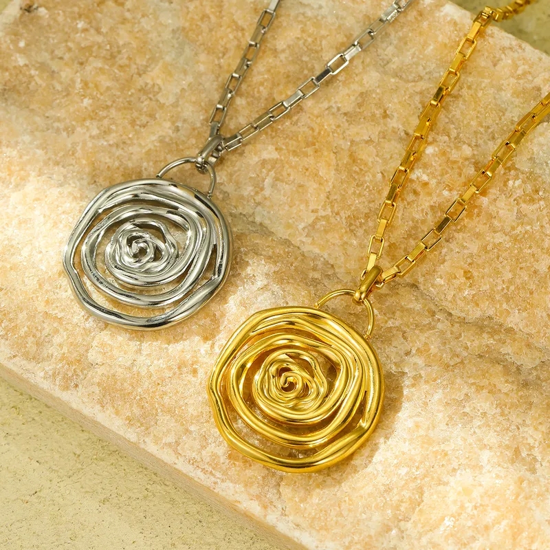fine jewelry by seta Elegant Spiral Titanium Steel Pendant Necklace - Premium Classic Design Stylish tracy's fine jewelry Personalized Gift fine jewelry tools