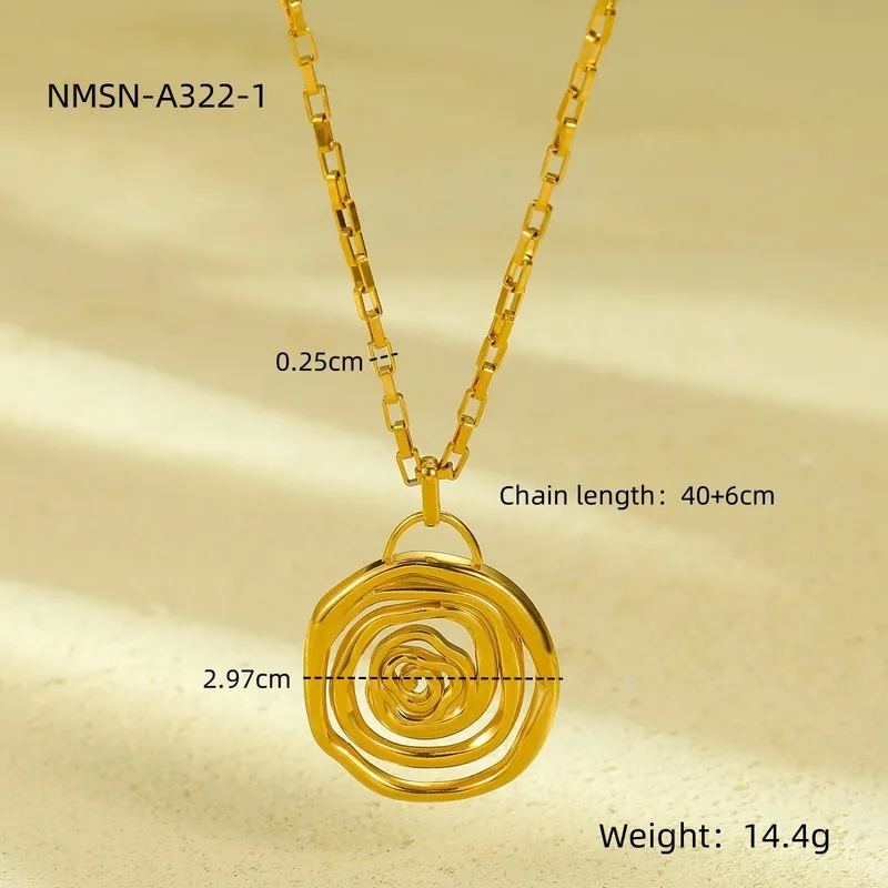 fine jewelry miami Elegant Spiral Titanium Steel Pendant Necklace - Premium Classic elgin's fine jewelry Design Stylish Personalized Gift fine zodiac jewelry