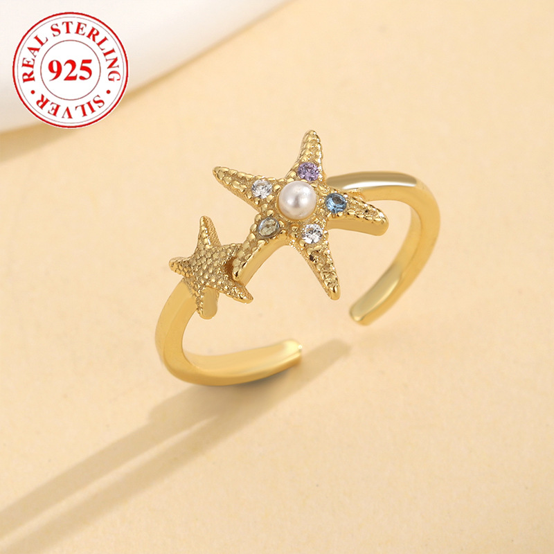 high end jewelry stores in kansas city S925 Sterling Silver Pearl Crystal Starfish Toe Ring: Dainty Classic Design, high end jewelry storage Ideal Gift for Festival Fashion high end everyday jewelry
