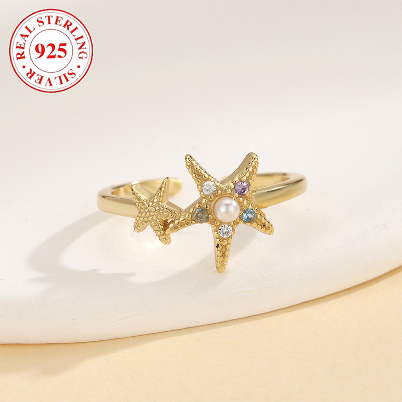 high end nipple jewelry S925 Sterling Silver Pearl Crystal Starfish Toe Ring: Dainty Classic Design, how much do high end jewelers make Ideal Gift for Festival Fashion high end designer jewelry