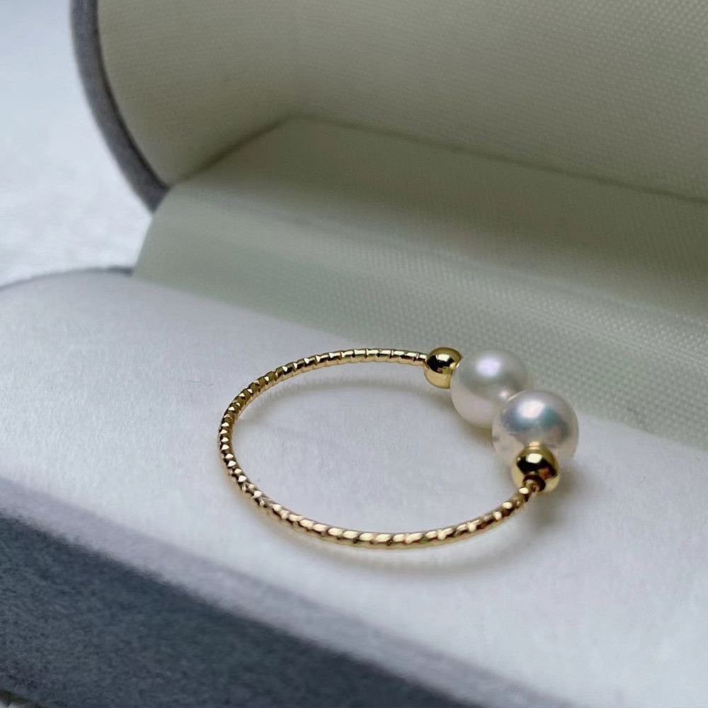 high quality fashion jewelry wholesale Eco-Friendly second hand high end jewelry Multifunctional Artsy Copper Flower Rings with Freshwater Pearls high end jewelry box