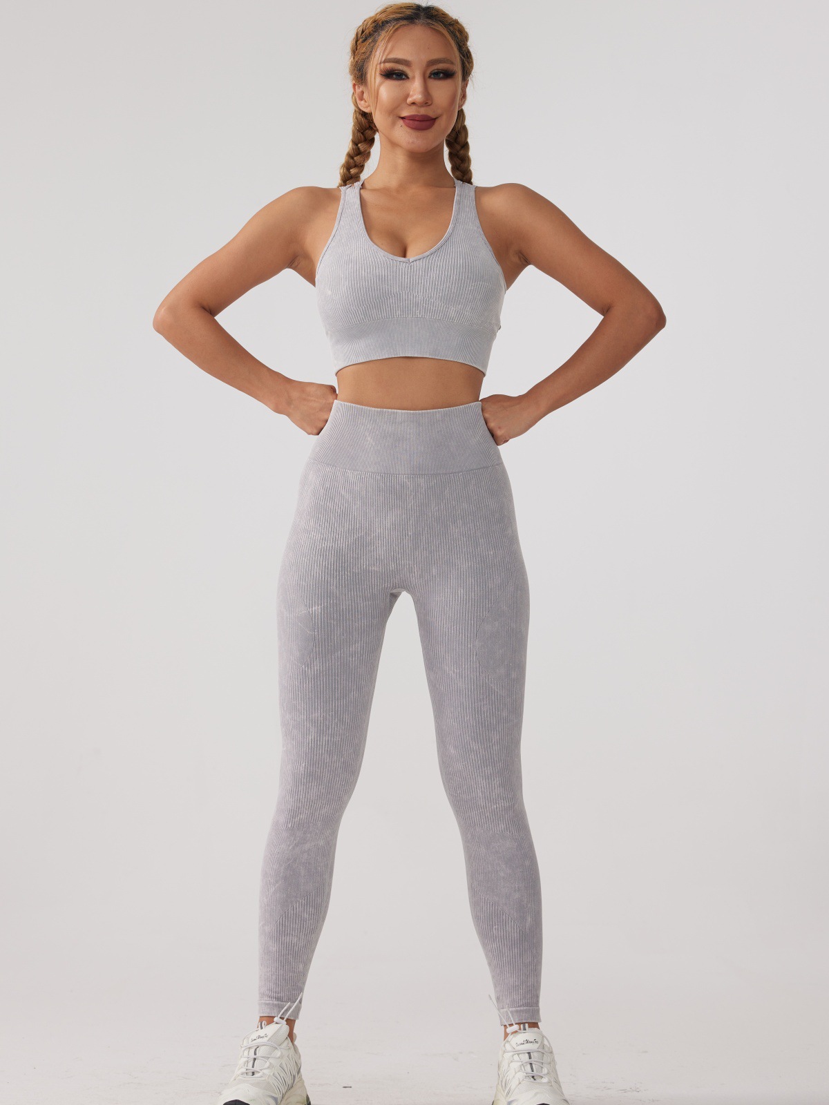 jet women's clothing Sustainable women's clothing reddit Bohemian Upcycled Nylon Spandex U-Neck Vest & Leggings Set 38 women's clothing size