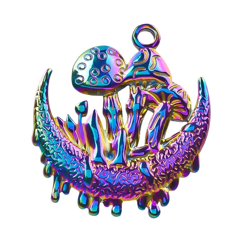 jewelry making classes irvine Limited Edition 18K Gold-Plated Moon Mushroom Pendant - Ethically Sourced, Sleek beads for jewelry making near me Festival Fashion Jewelry aesthetic beads for jewelry making