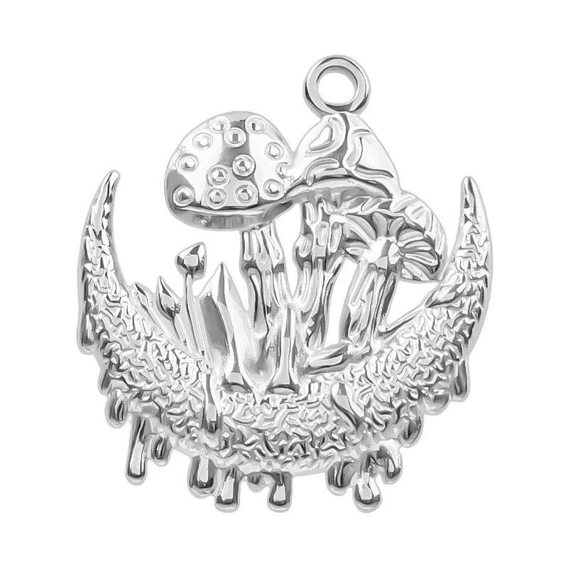 jewelry making for kids near me Limited Edition jewelry making for ideas 18K Gold-Plated Moon Mushroom Pendant - Ethically Sourced, Sleek Festival Fashion Jewelry jewelry market 2023