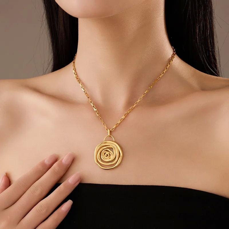 macy's fine jewelry Elegant Spiral Titanium fine jewelry zodiac signs Steel Pendant Necklace - Premium Classic Design Stylish Personalized Gift fine jewelry key west