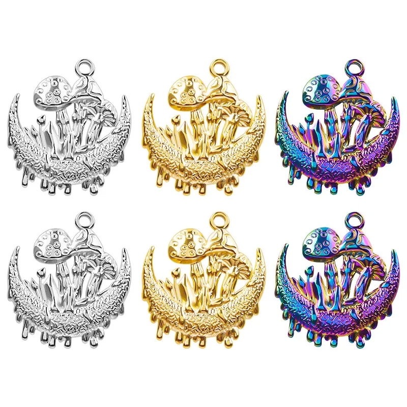 online jewelry making classes for beginners Limited Edition 18K Gold-Plated Moon Mushroom Pendant - Ethically where to buy beads for jewelry making Sourced, Sleek Festival Fashion Jewelry jewelry making reno