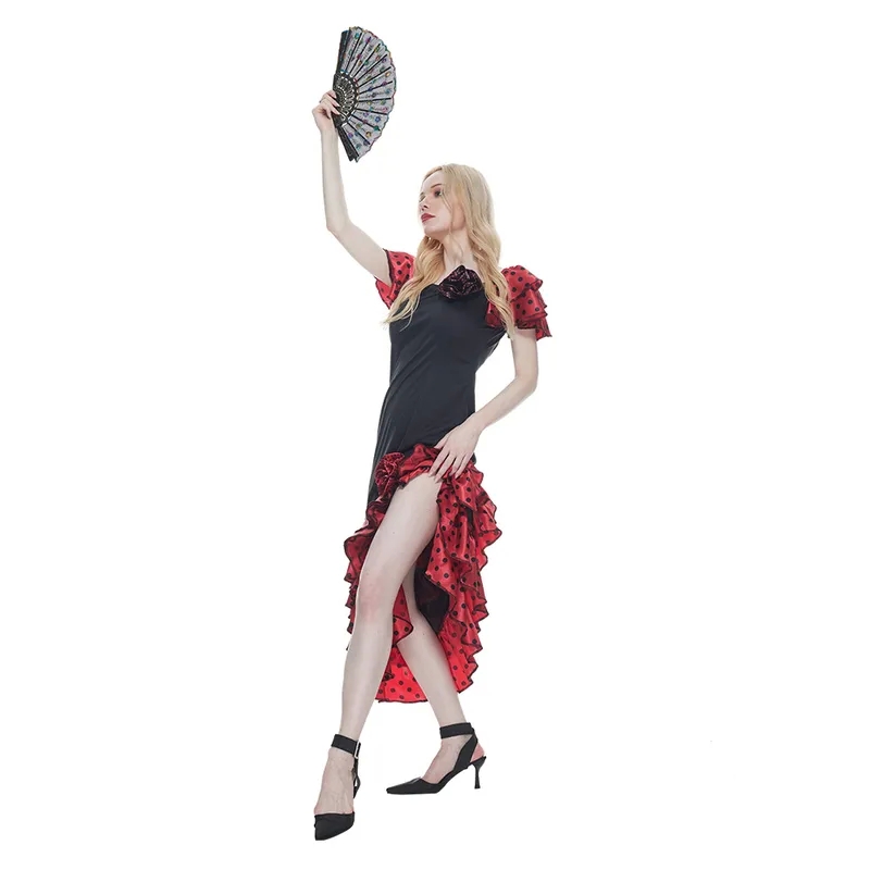 online women's clothing Women's Vintage Style Halloween women's clothing 40 over Masquerade Costume with Polka Dots - Bold Classic Earthy Look woman clothes 50s