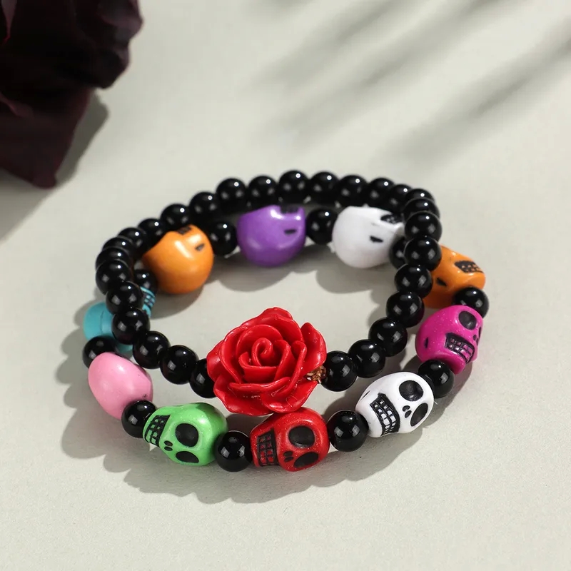 quality korean fashion jewelry Vintage Bohemian Gothic Skull & fashion jewelry los angeles Spider Resin Bracelets - High-End Heritage-Inspired Halloween Accessories jm fashion jewelry