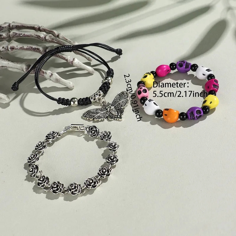 types of fashion jewellery Vintage Bohemian Gothic Skull & Spider Resin Bracelets - High-End fashion jewelry los angeles Heritage-Inspired Halloween Accessories luxury fashion jewelry