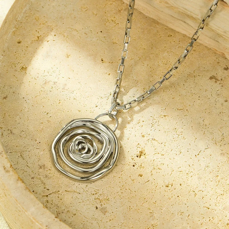 vena fine jewelry Elegant Spiral Titanium Steel Pendant 24k gold fine jewelry earrings Necklace - Premium Classic Design Stylish Personalized Gift daoud's fine jewelry