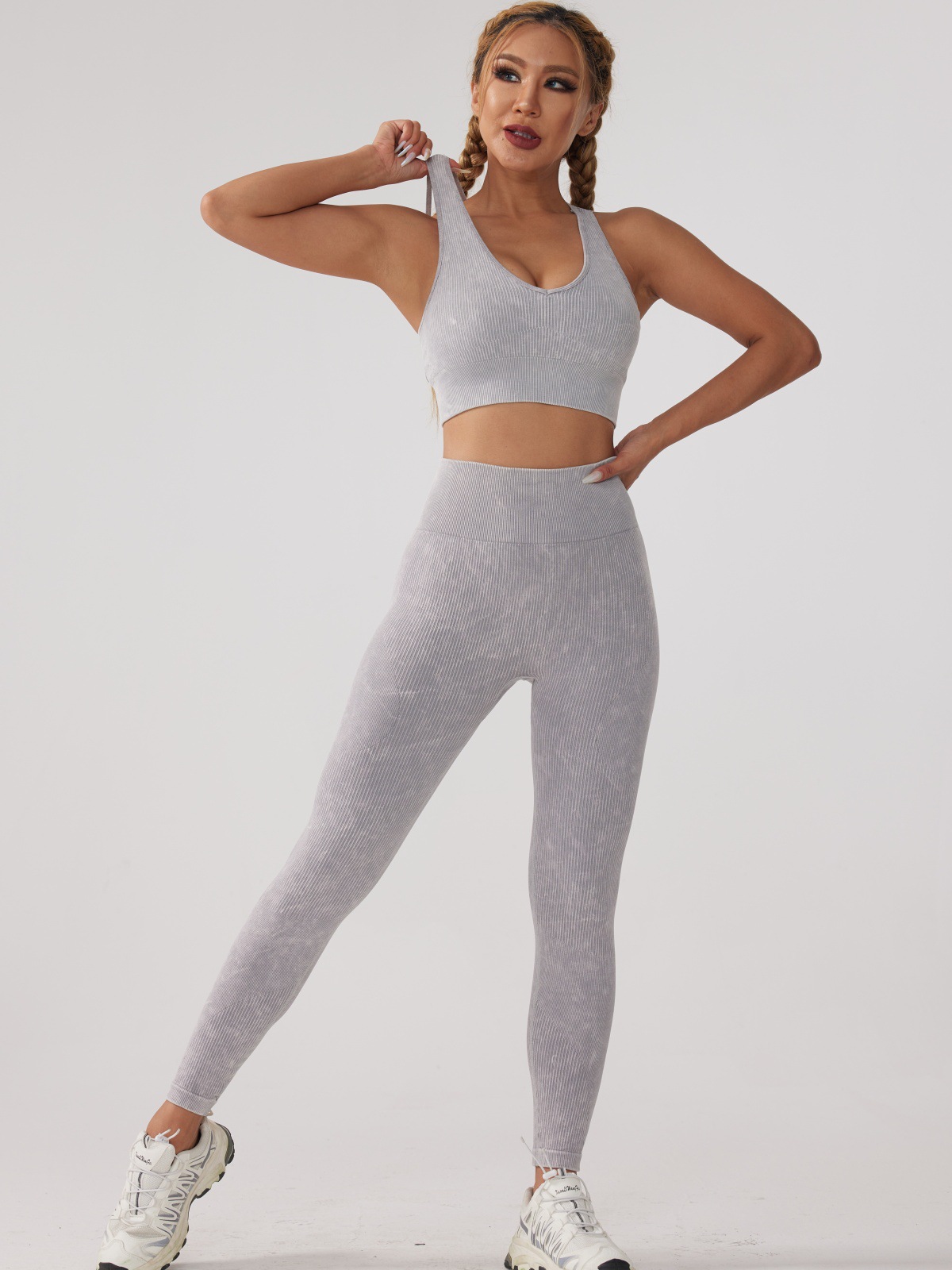 women's clothing las vegas Sustainable Bohemian Upcycled Nylon Spandex U-Neck Vest & yemen women clothing Leggings Set what is a size 0 in women's shirts