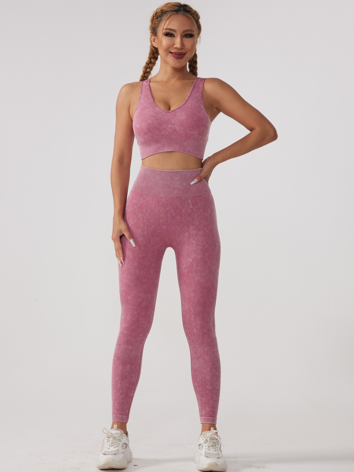 women's clothing websites Sustainable Bohemian Upcycled Nylon chic women's clothing Spandex U-Neck Vest & Leggings Set women's clothing boutique