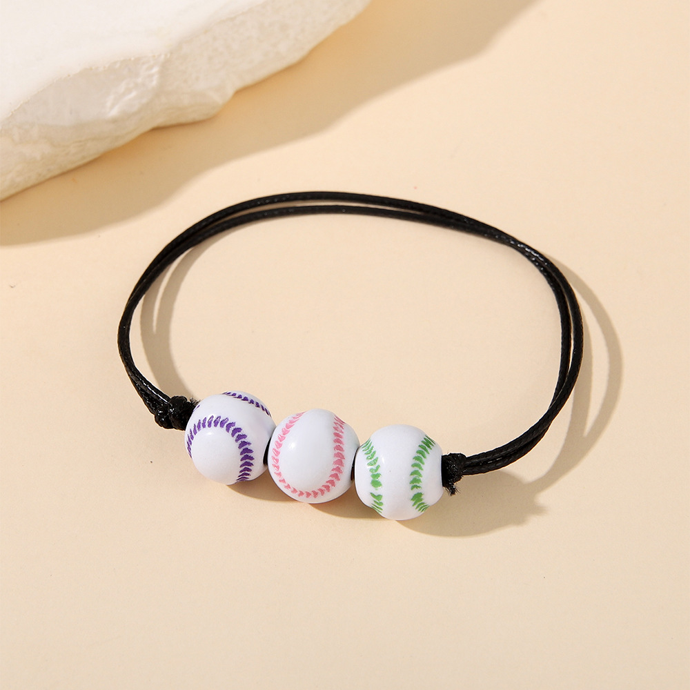 70s fashion costume jewelry Colorful Acrylic Leather Sports Bracelets - what kind of jewelry was worn in the 90s Sparkling One-of-a-Kind Basketball & Football Bold Design high fashion jewellery brands