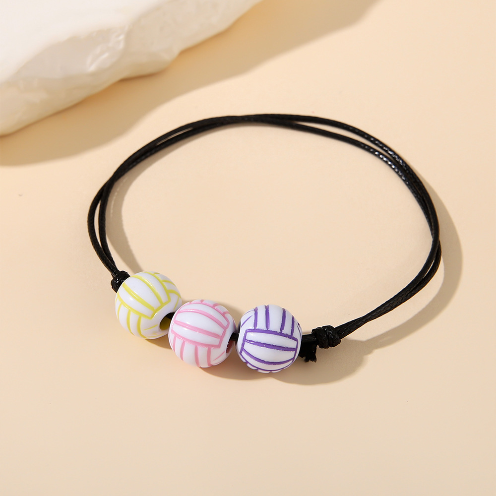 ab fashion jewelry Colorful Acrylic Leather fashion jewelry chennai Sports Bracelets - Sparkling One-of-a-Kind Basketball & Football Bold Design fashion jewelry market