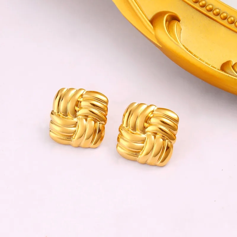 belk fine jewelry Modern 18K Gold Plated fine jewelry choker Geometric Ear Studs - Premium Quality Affordable Gift fine jewelry los angeles