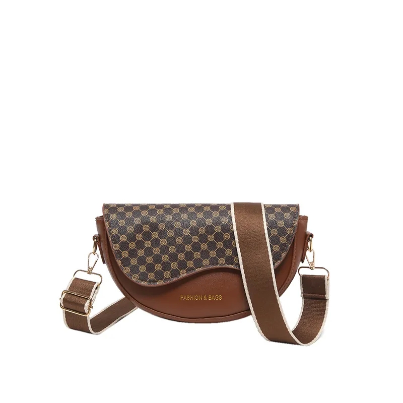 eye bags causes Elegant Women's Vintage Leopard Semi-Circle Saddle bags for ice Bag - Custom Glossy PU Leather Non-Toxic Discounted Price bags under eyes men